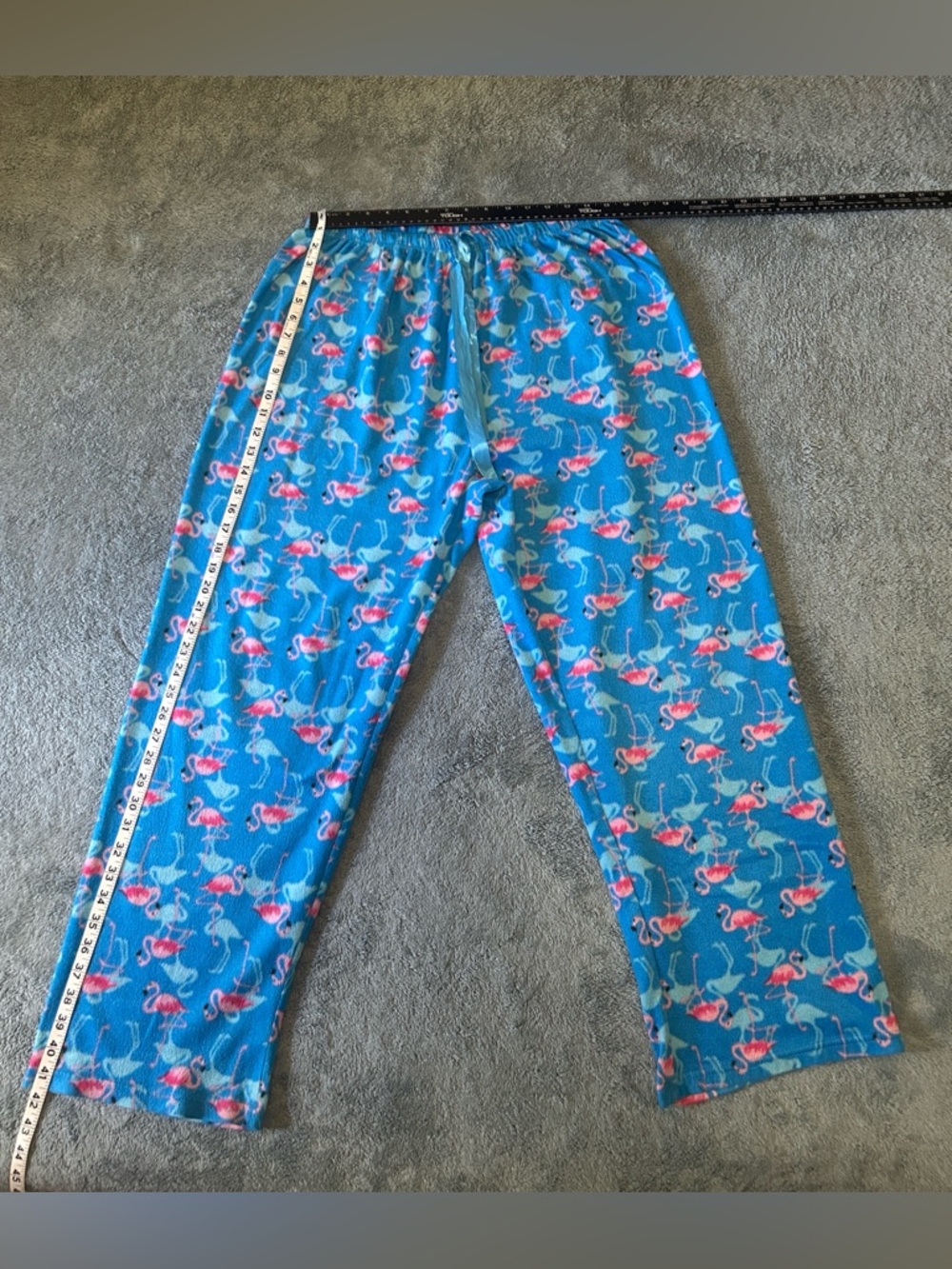 Gabriella by 10W Apparel Blue Flamingo Fleece Pajama Lounge Pants XL - Picture 8 of 8